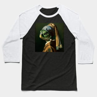 Wildlife Conservation - Pearl Earring Green sea turtle Meme Baseball T-Shirt